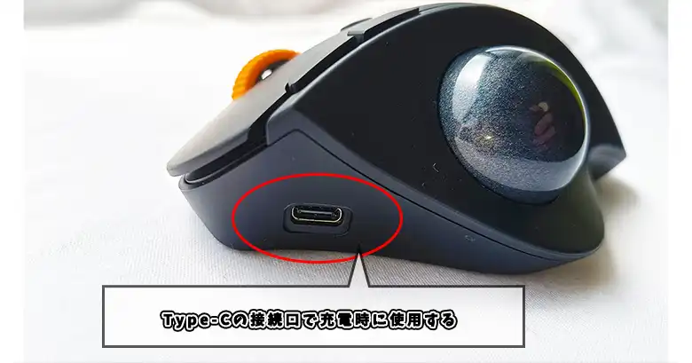 USBケーブル接続口画像